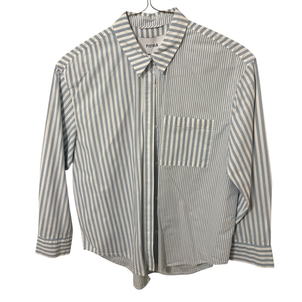 Pistola Light Blue and White Striped Shirt